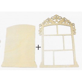 BACHECA LEGNO + CORNICE