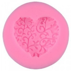 STAMPO IN SILICONE CUORE DECORATO