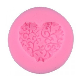 STAMPO IN SILICONE CUORE DECORATO