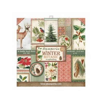 BLOCCO 10 CARTE WINTER BOTANIC